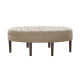 Linen Colored Oval Coffee Table Ottoman